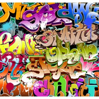 Látka letní softshell city graffiti