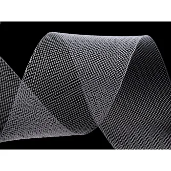 Modistická krinolína na vyztužení šatů a výrobu fascinátorů šíře 4,5 cm, střední, 1 (CC01) bílá