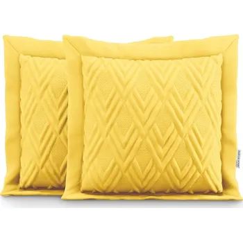 Povlak na dekorativní polštářek Sada 2 ks povlaků na polštář Ophelia 45x45 cm hořčicová, velikost 45x45