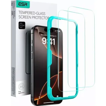 ESR Tempered-Glass 2-Pack: Ochranná tvrzená skla iPhone 16 Plus čiré