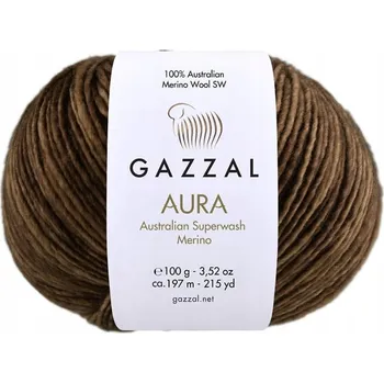 Příze Gazzal Aura 166 hnědá Merino Superwashed 100 g přírodní příze
