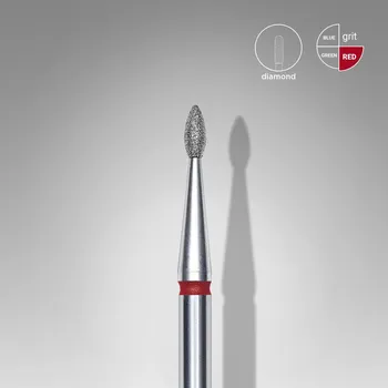 Bruska na nehty STALEKS Diamantová fréza 16/4, červená, zaoblený pupen