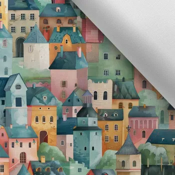 Látka s potiskem nepromokavý polyester TD/NS old city