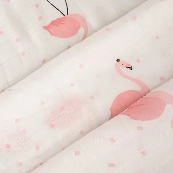 Plenkový bambusový mušelín JENNY plameňáci