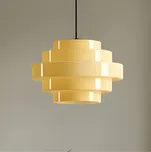 ALDEX Závěsné světlo Filo, žluté, Ø 28 cm, sklo žlutá, černá 1 x 15 W LED - Doprava zdarma