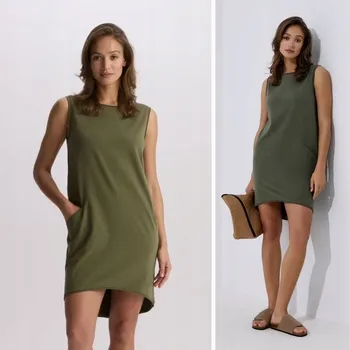 Dámské šaty Diverse šaty pro každodenní nošení, pletená před kolenem, velikost L