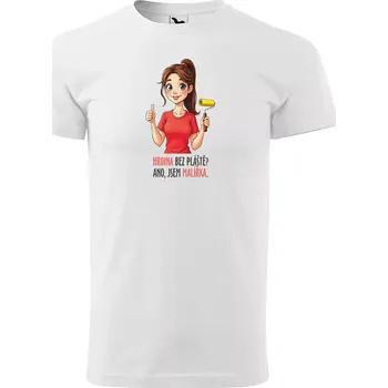 Pánské tričko Sablio Tričko s potiskem Ano, jsem malířka - bílé 4XL