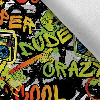 Látka s potiskem kočárkovina TD/NS crazy graffiti