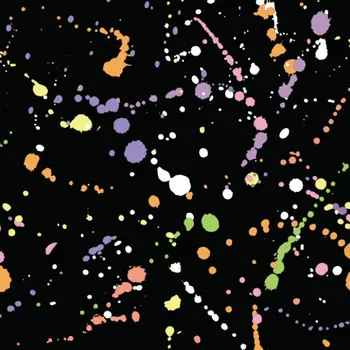 Látka na plavky, fitness oblečení - fluo cákance barev pestrobarevné