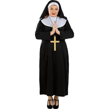 Karnevalový kostým Funiglobal - Kostým jeptišky s křížem velká velikost - XXXL