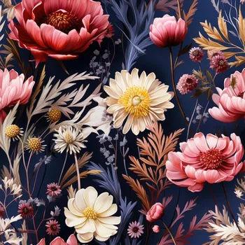 Zatemňovací látka/blackout máky 3D modré