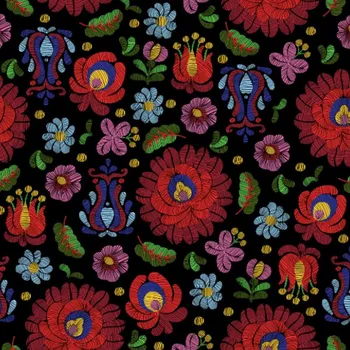 Funkční termo úplet s počesem Maďarská výšivka černá