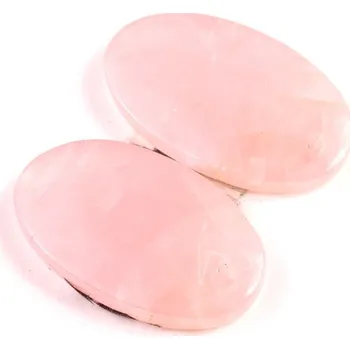 Přírodní kámen Vrtané Párové Kabošony Růženín č.VP5 (25x15x5mm)
