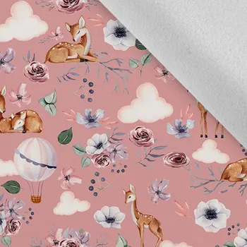 Látka softshell zimní pružný příroda/příroda starorůžová