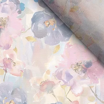 Měkký tyl jarní květiny pastel malovaný