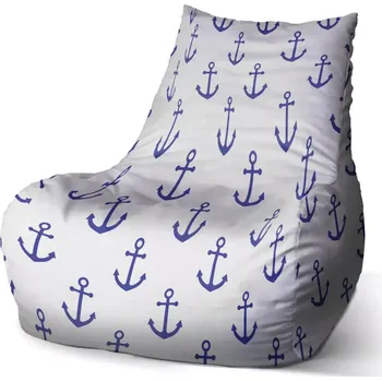 Sedací pytel Sablio Sedací vak Bean Modré kotvy - 60 x 70 x 70 cm