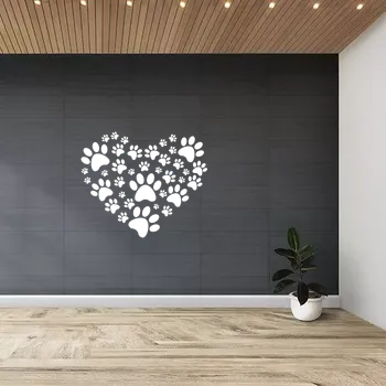 samolepka Sablio Samolepka na zeď: Zvířecí srdíčko - 60x50