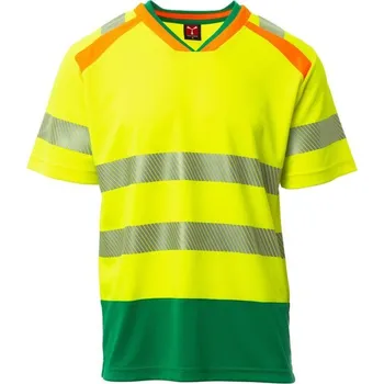 Pánské tričko Payperwear Dvoubarevné pracovní triko Alley s vysokou viditelností Barva: žlutá fluo - zelená, Velikost: 3XL
