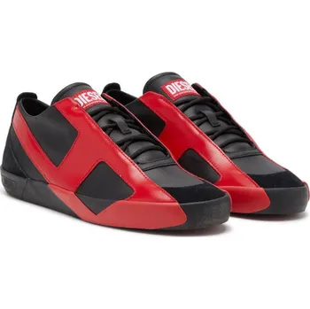 Pánské tenisky TENISKY DIESEL SLANTE-D S-SLANTE-D LOW SNEAKERS BLACK/RACING RED