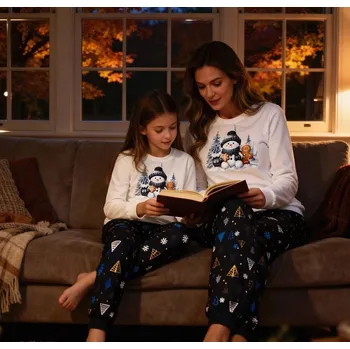 Pánské oblečení Cornette Dětské dívčí pyžamo 977/189 Snowy Day length/r Christmas 86-128 ecru 86-92