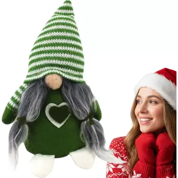 Vánoční dekorace Vánoční skřítek elf gnome dekorace 20 cm zelený