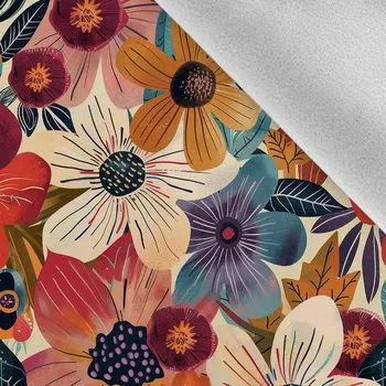 Softshell zimní květiny tmavé 26