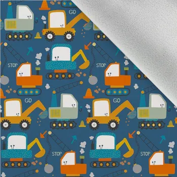 Látka softshell zimní bagr modrý