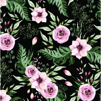 Látka softshell zimní 360 g - v zahradě černá