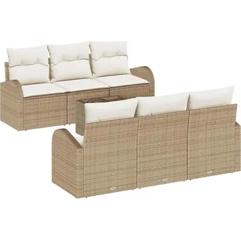 Zahradní lehátko Sada zahradních pohovek 7 pcs Béžová a krémová 55 x 55 x 37 cm Béžová3354600