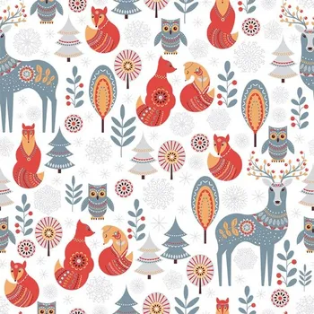 Šusťákovina se zátěrem - zimní zvířata bílá