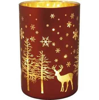 Svícen Svícen skleněný 13,5 cm bordó