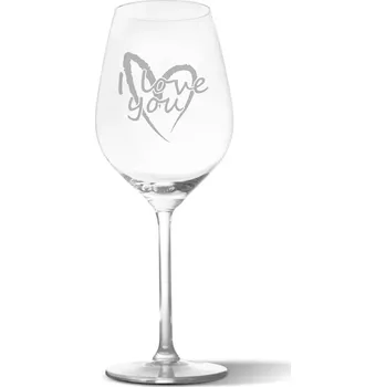 Víno Sablio Sklenička na víno I Love you srdce: 49 cl