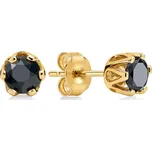 Minimalistické náušnice s černým diamantem KU1901N + dárkové balení LUXUS zdarma