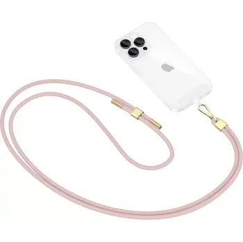 Tech-Protect C2S ROPE CROSSBODY Šňůrka / popruh na telefon - Růžová / zlatá