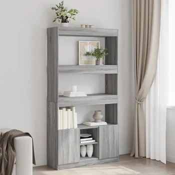 Knihovna zahrada-XL Skříň highboard šedá sonoma 92 x 33 x 180 cm kompozitní dřevo 3309623