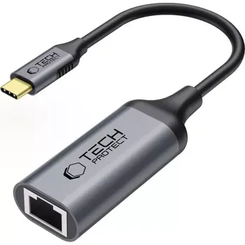 Video kabel Adaptér Tech-Protect UltraBoost USB-C Ethernet RJ45 1000mbps černý