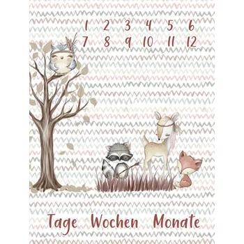 Imitace bavlněného plátna PANEL 80x105- milníková deka forest/les bílý DE