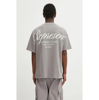 Pánské tričko Bavlněné tričko Represent Owners Club Script, S, šedá, 09X