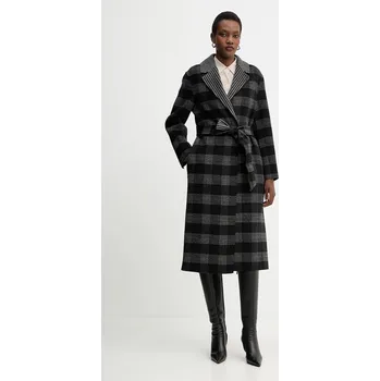 Dámský kabát Oboustranný kabát s vlnou Twinset černá barva, 252TP2080 99A, vel. 38