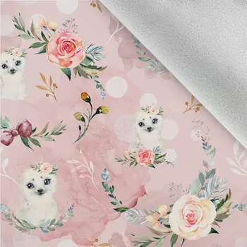 Látka softshell zimní tuleň růžový