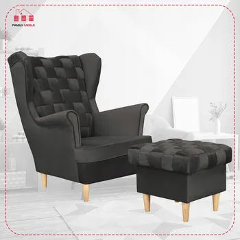 Křeslo Křeslo ušák Family Meble šedé