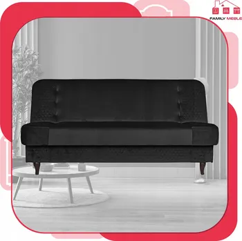 Pohovka Rozkládací pohovka Iza s úložným prostorem, pružiny Bonell, černá Family meble