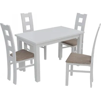 Jídelní set pro 4 osoby - RK011, Barva dřeva: bílá, Potah: Lawa 02 MIRJAN 5902928428247