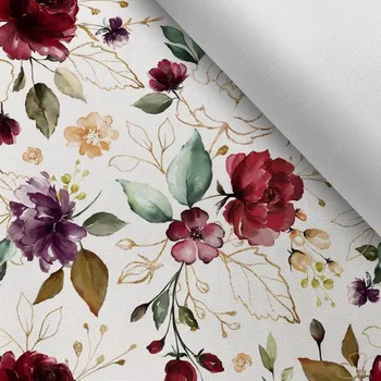 Látka s potiskem kočárkovina TD/NS zlaté květy