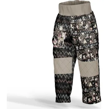 Panel se střihem 140 softshell kalhoty forest/les černý