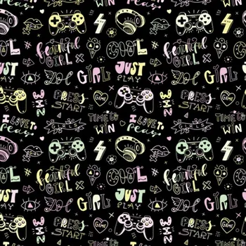 Funkční úplet na trička girl gamer fluo černá