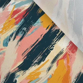 Šatovka / látka na šaty lesklá abstrakt světlý 5