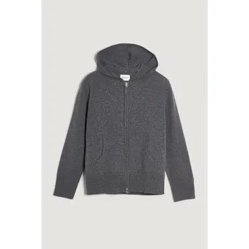 Dámský svetr KARDIGÁN GANT SUPERFINE LAMBSWOOL ZIP HOODIE CHARCOAL MELANGE