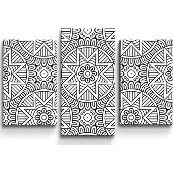 Obraz Sablio Obraz - 3-dílný Hvězdy mehendi - 75x50 cm