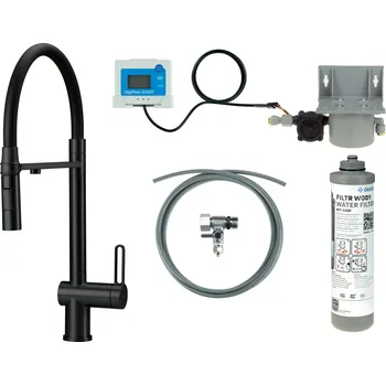 Vodovodní baterie Deante Magnetic startovací sada s kuchyňskou baterií stojící černá BRMFN75M